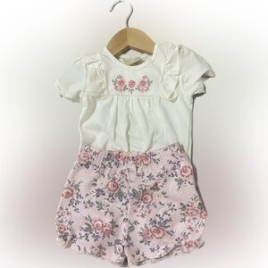 Milon 2-Piece Floral Baby Girl Outfit – Adorable & Elegant! (Size 12-18M)
